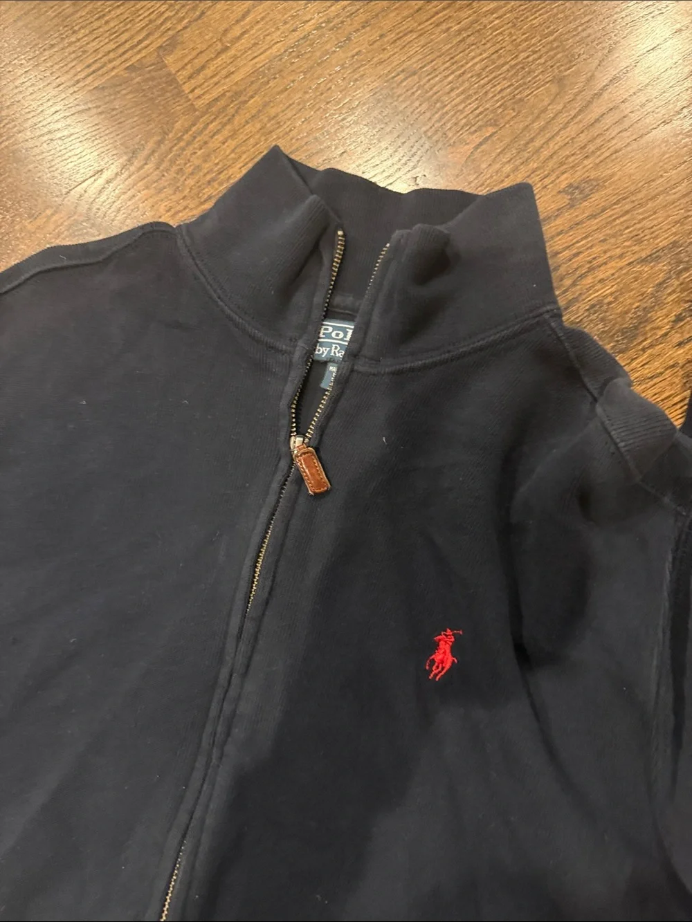 Polo by Ralph Lauren Navy Full-Zip Jacket with Red Pony